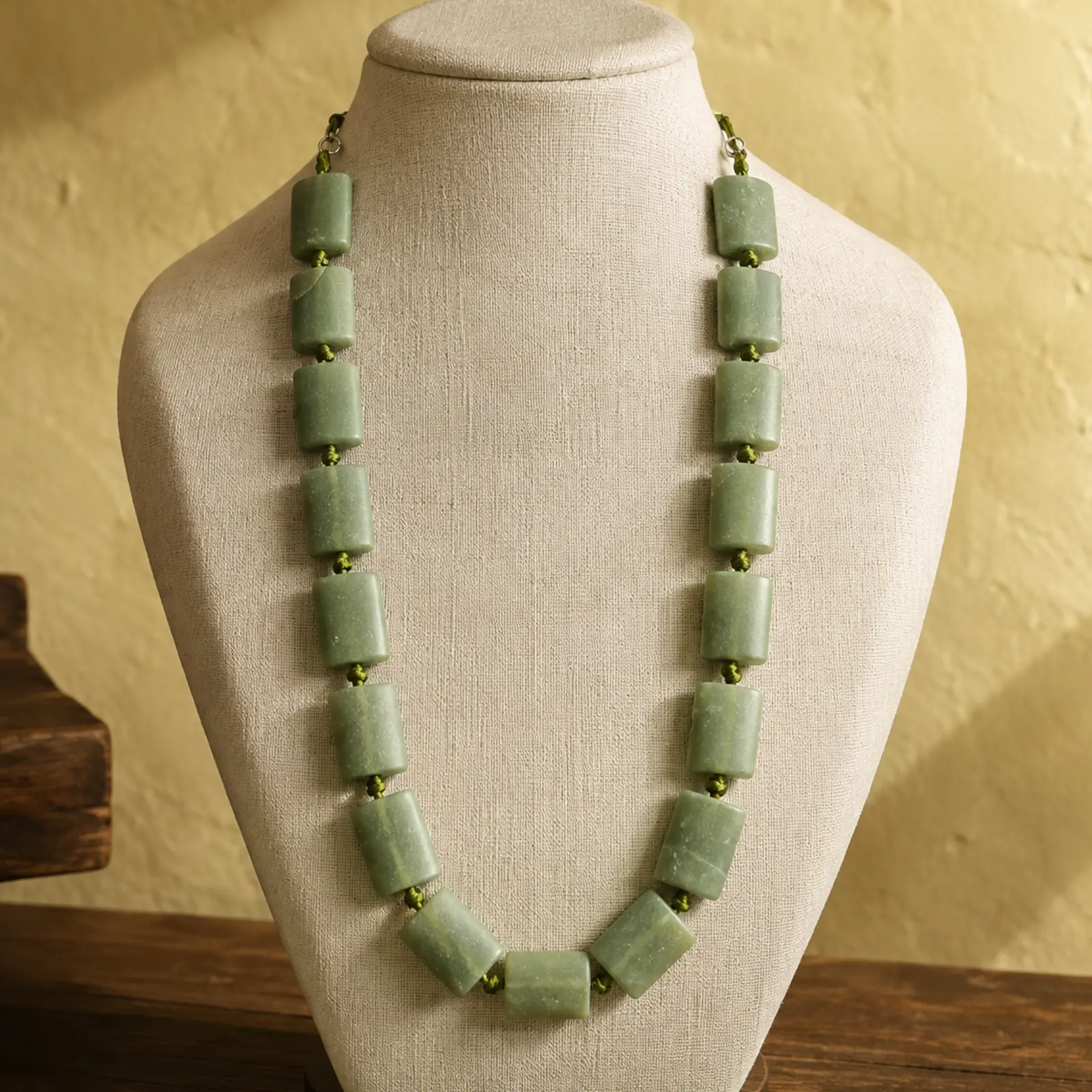 Green Jade Bead Necklace