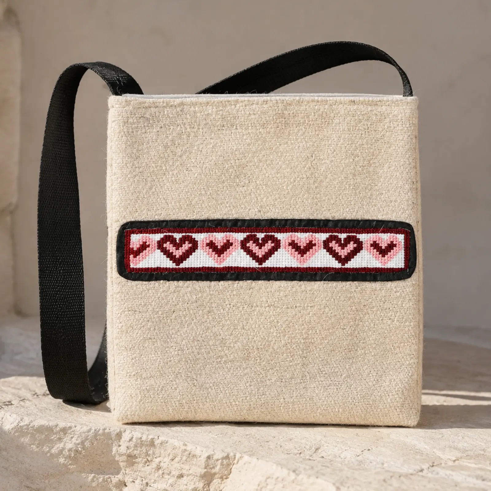 Woven-Panel Side Bag