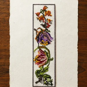 Floral Embroidered Textile Wall Art