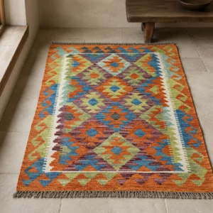 Amber Diamond Handwoven Kilim