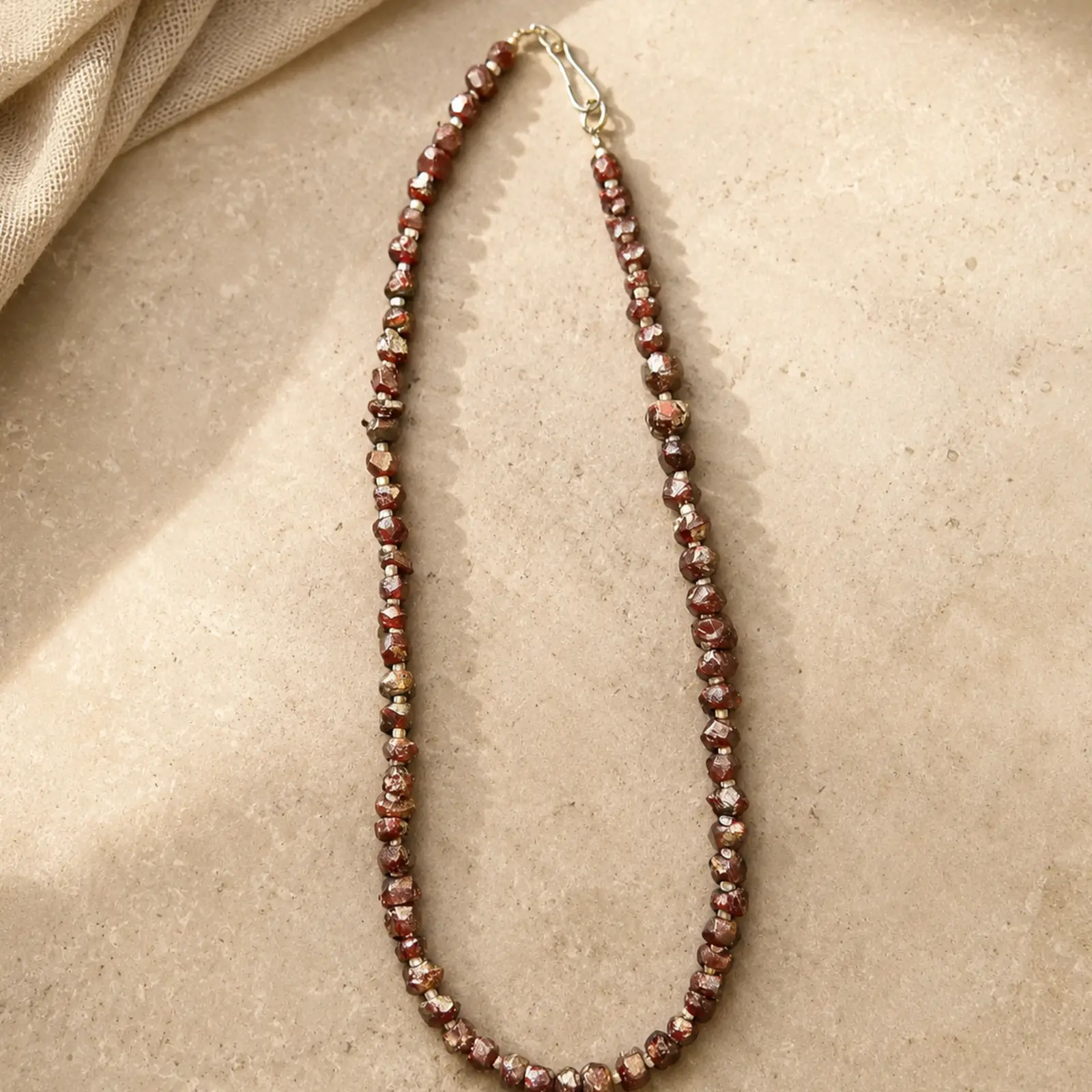 Natural Garnet Bead Necklace