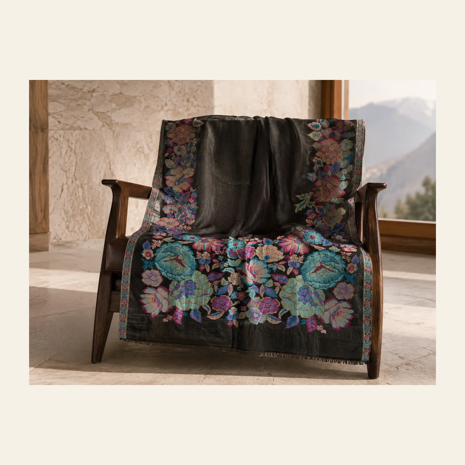 Floral Pashmina Shawl - Image 2
