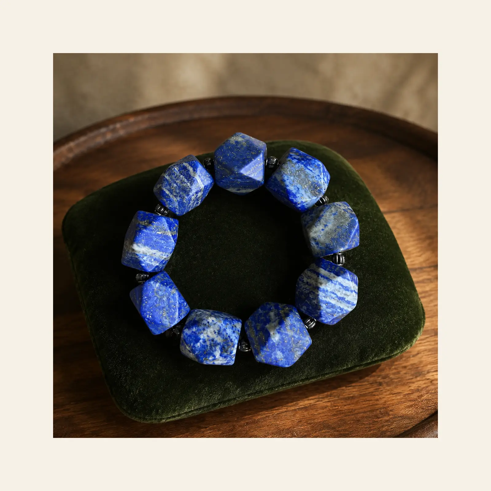 Polished Lapis Lazuli Bracelet - Image 2