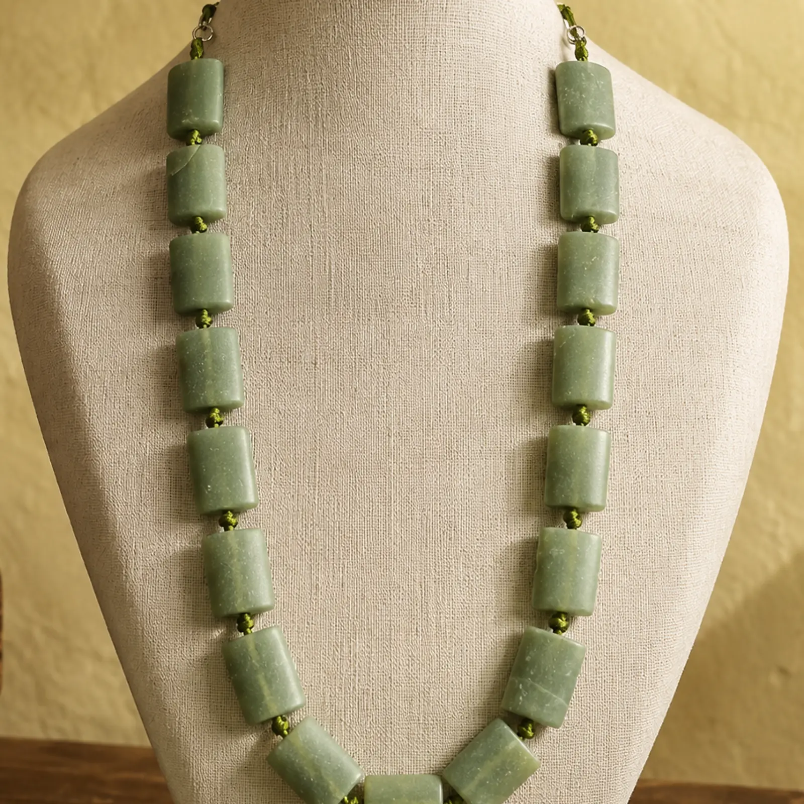 Green Jade Bead Necklace - Image 3