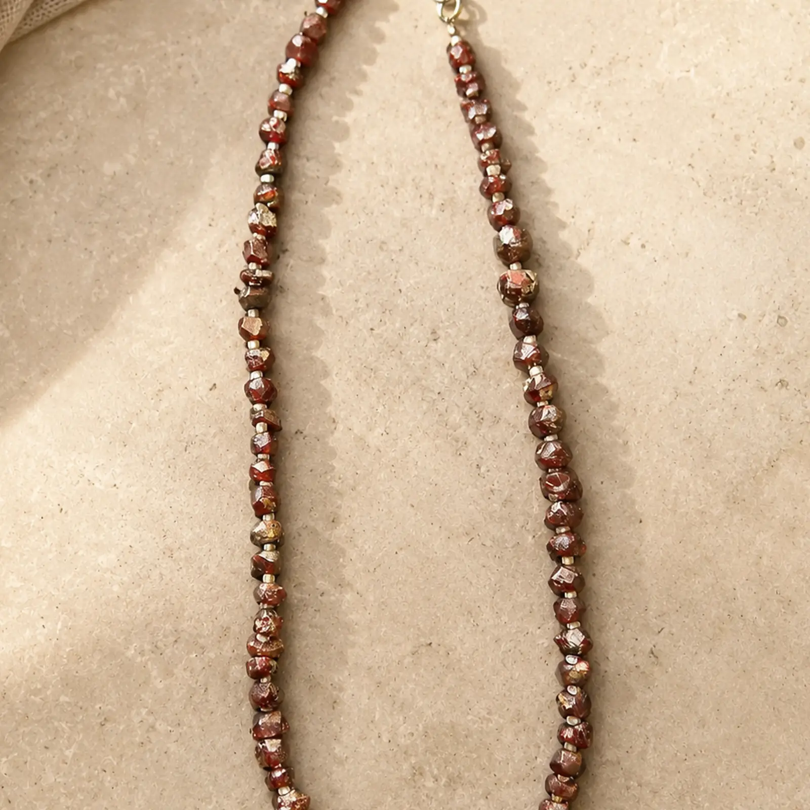 Natural Garnet Bead Necklace - Image 3