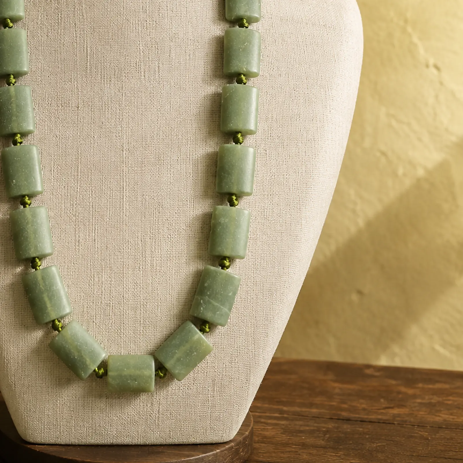 Green Jade Bead Necklace - Image 4