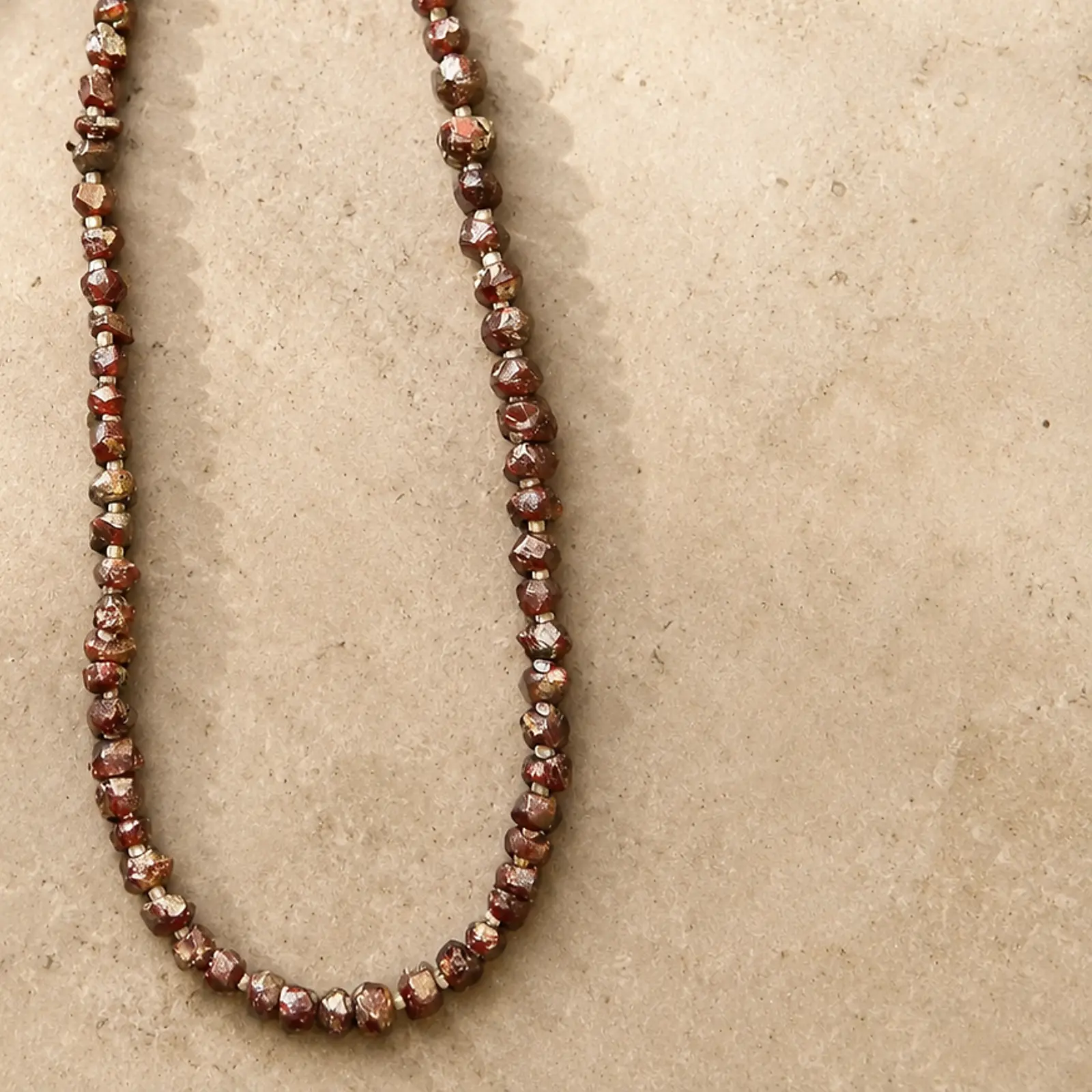 Natural Garnet Bead Necklace - Image 4