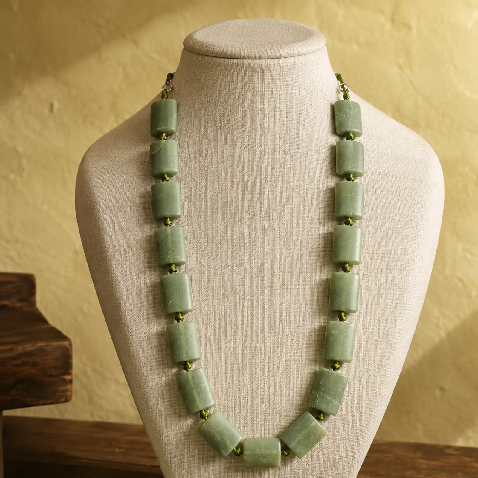 Green Jade Bead Necklace - Image 6