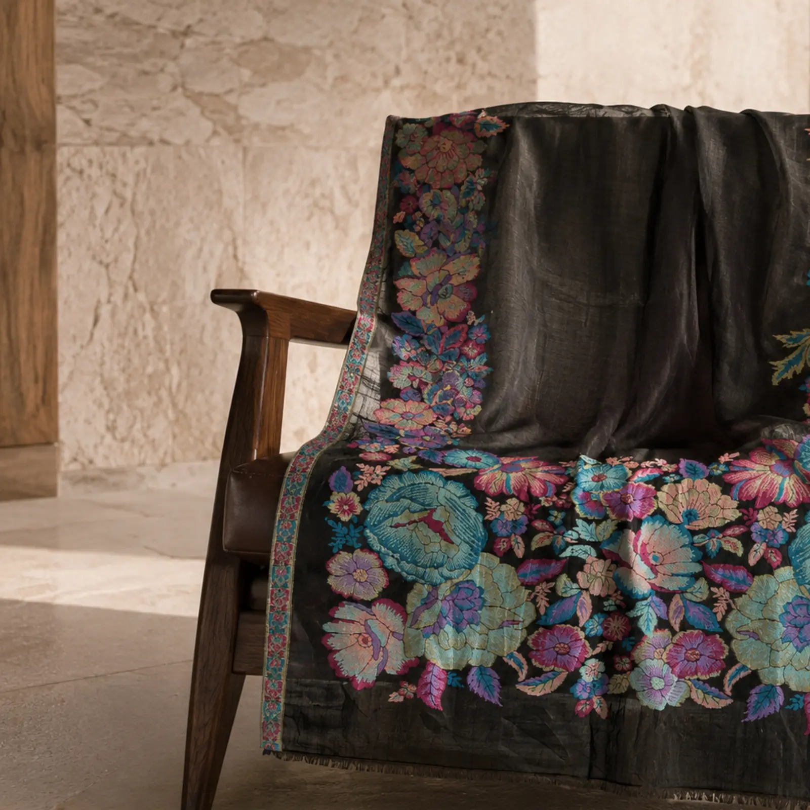 Floral Pashmina Shawl - Image 6