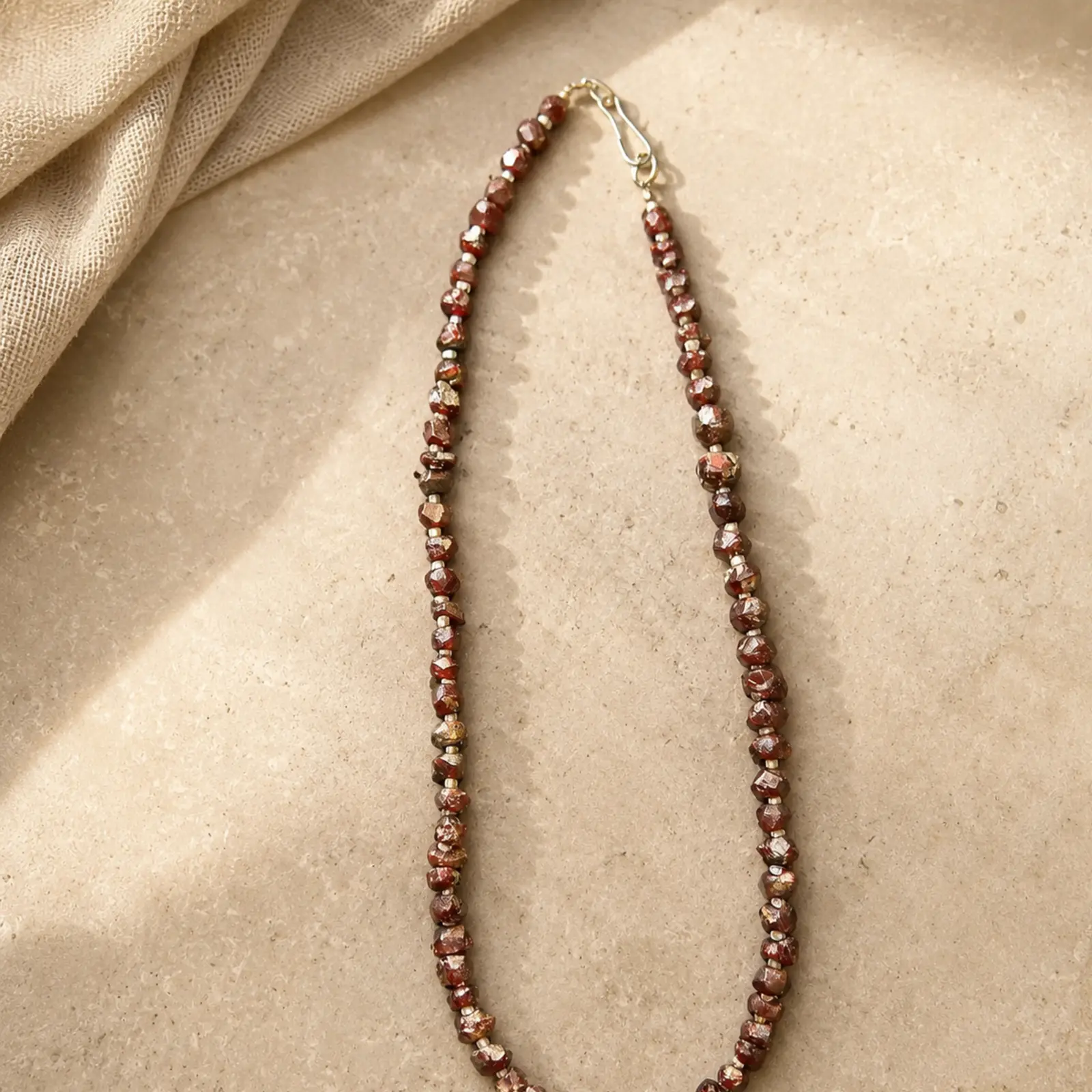 Natural Garnet Bead Necklace - Image 6