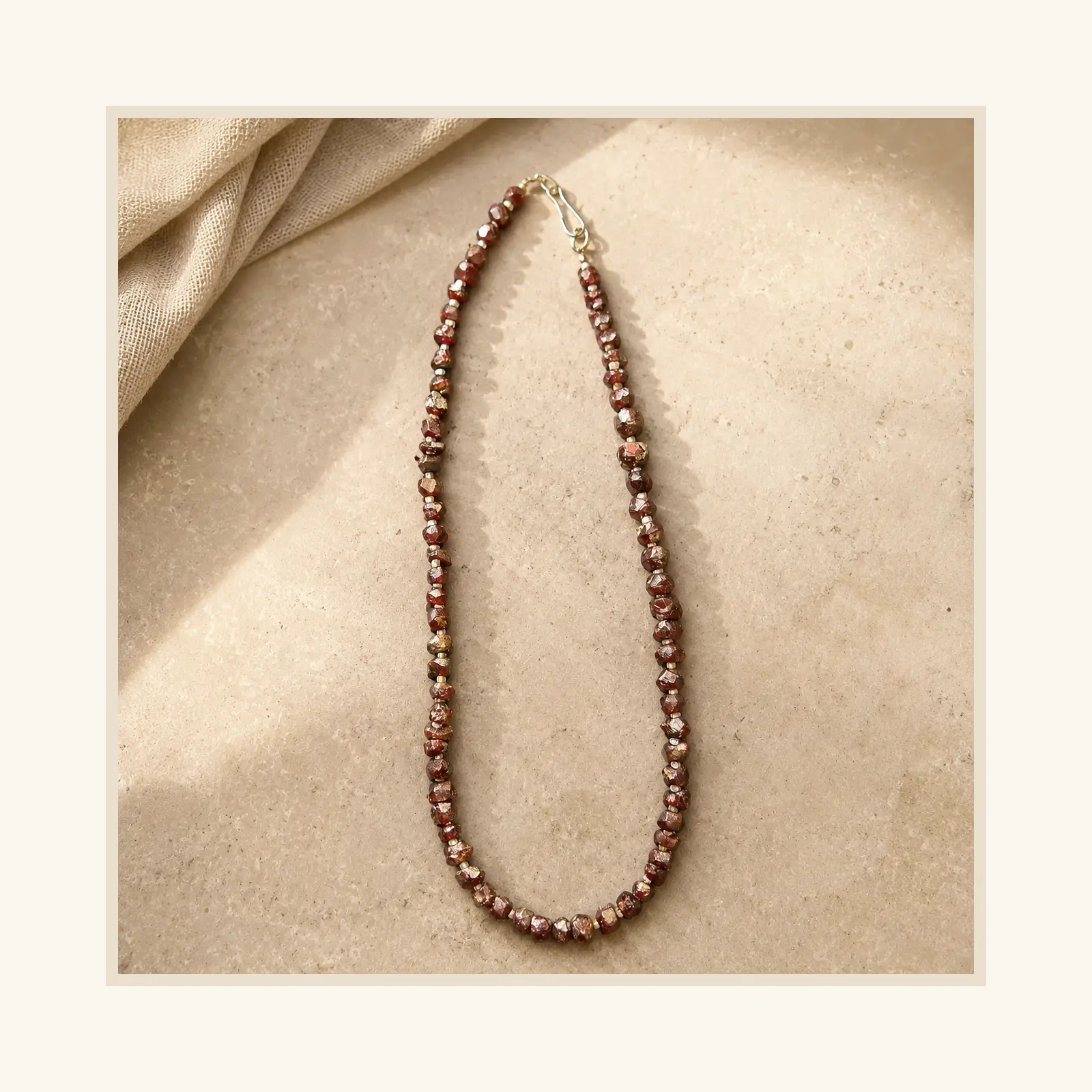 Natural Garnet Bead Necklace - Image 7